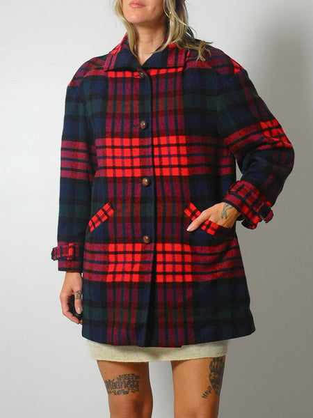 Pendleton Tartan Wool Peacoat