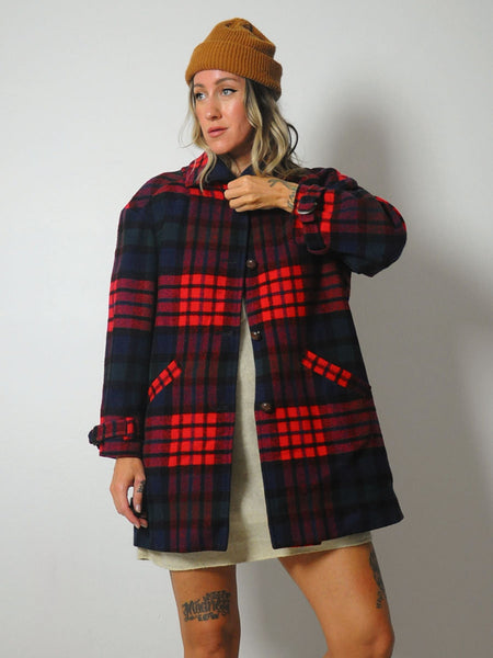 Pendleton Tartan Wool Peacoat