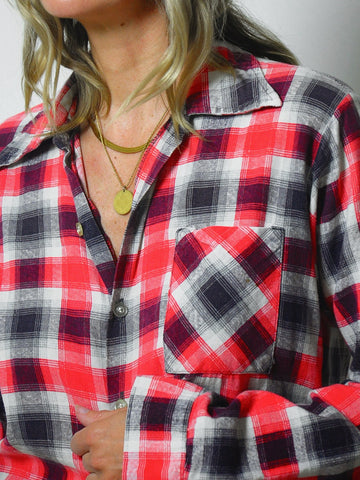 1970's Faded Plaid Flannel