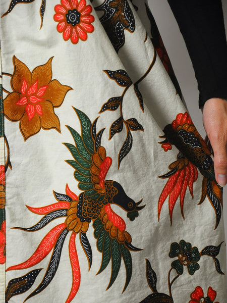 1960's Bird Print Cotton Robe