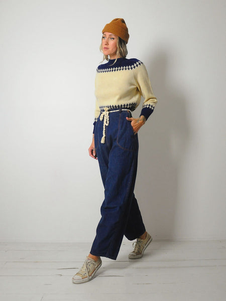 1950's Indigo Side Zip Jeans 30x26.5