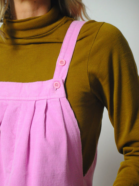 1980's Pink Corduroy Overalls