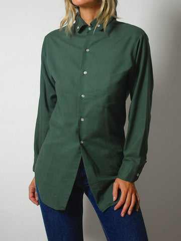 1970's Forest Green Oxford Shirt