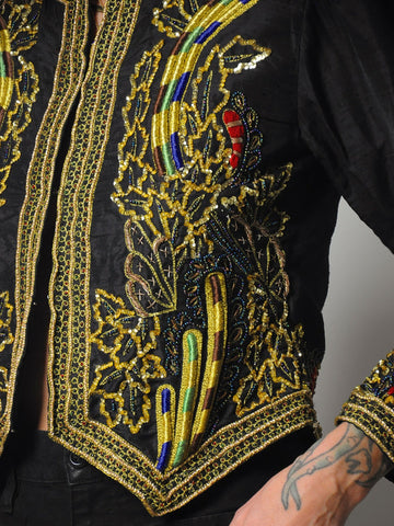 1980's Ornate Silk Beaded Jacket