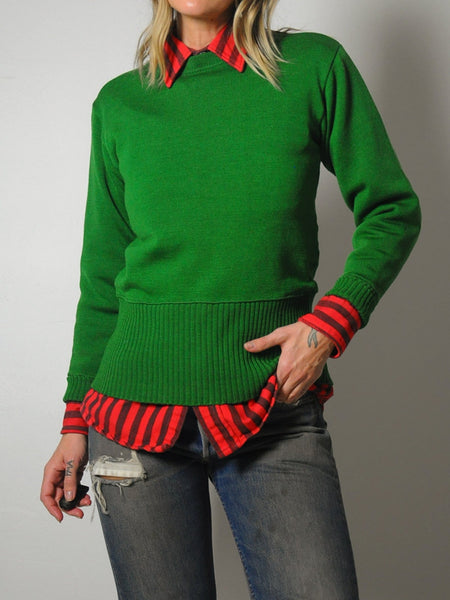 1940's Kelly Green Boatneck Sweater