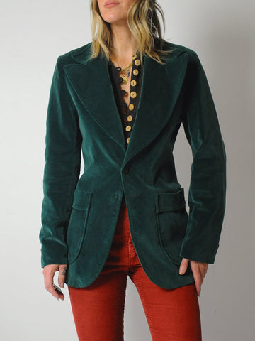 1970's Emerald Velvet Blazer