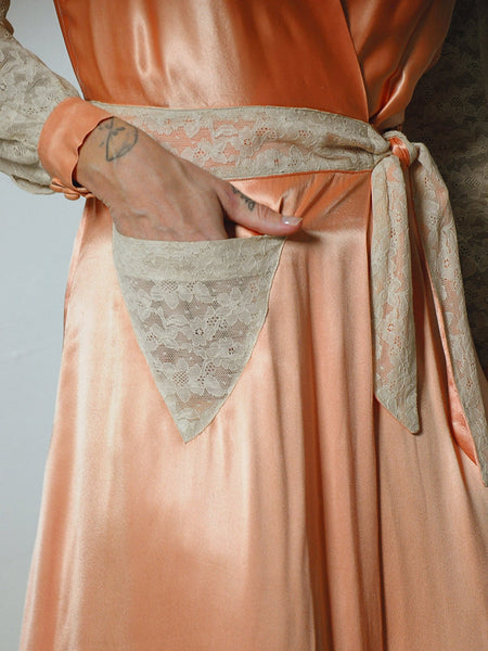 1920's Silk Satin Wrap Dress