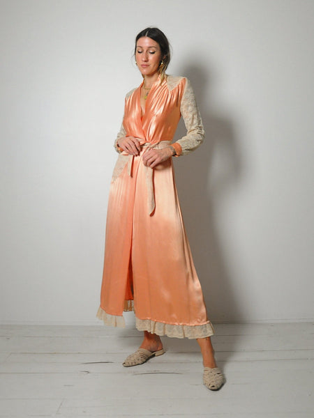 1920's Silk Satin Wrap Dress