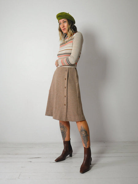 1970's Geo Striped Knit Dress