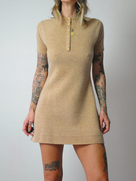 1960's Camel Angora Sweater dress