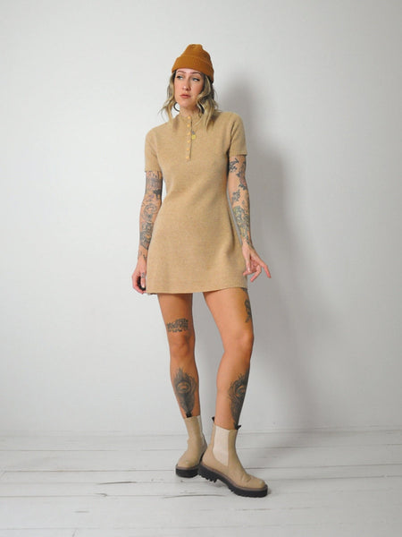 1960's Camel Angora Sweater dress