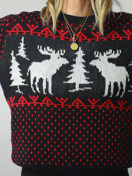 1970's Reindeer Winter Ski Sweater