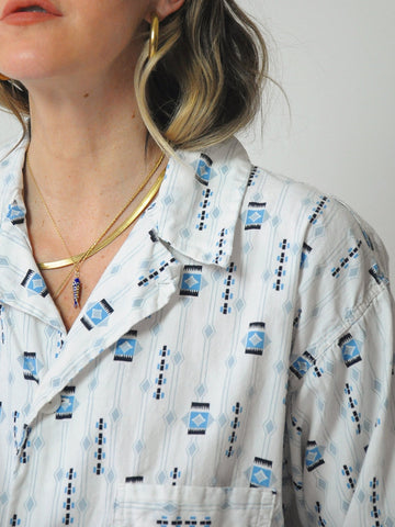 1960's Geo Cotton Pajama Set