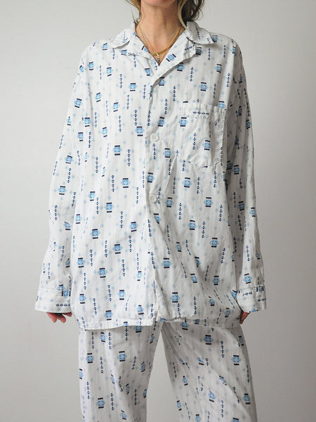 1960's Geo Cotton Pajama Set