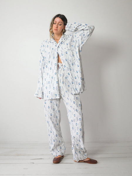 1960's Geo Cotton Pajama Set