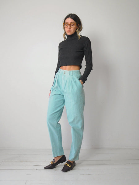 Seafoam Corduroy Trousers  27x29