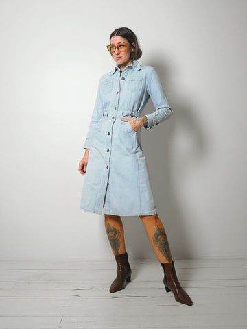 1970's Light Denim Shirt Dress