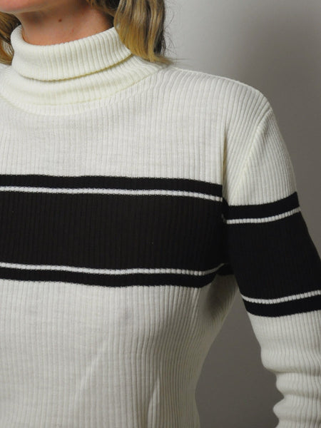 90's Striped Turtleneck Sweater