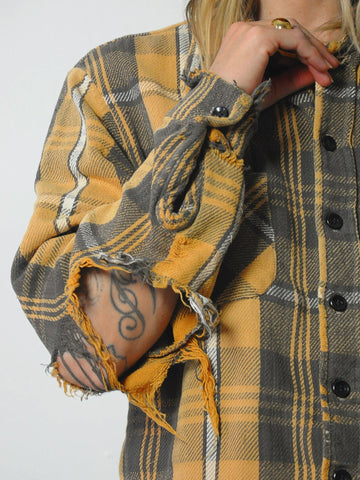 1980's Thrashed Plaid Flannel