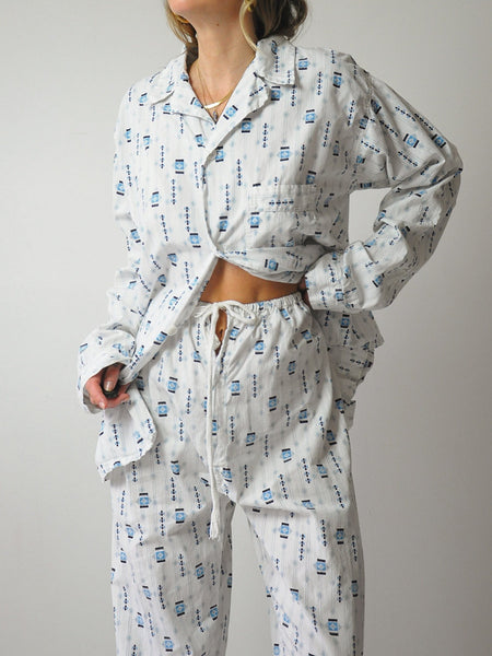 1960's Geo Cotton Pajama Set