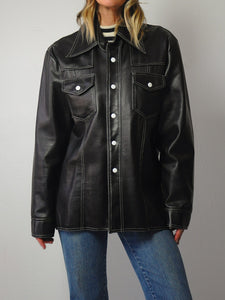 1970's Black Vegan Leather Jacket