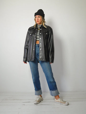 1970's Black Vegan Leather Jacket