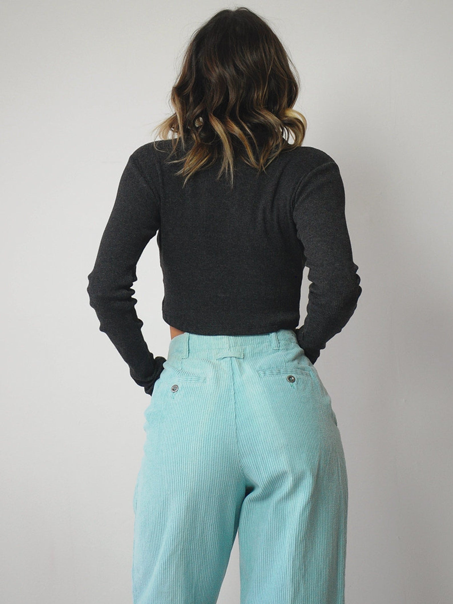 Seafoam Corduroy Trousers  27x29