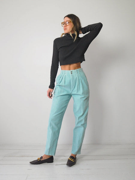 Seafoam Corduroy Trousers  27x29