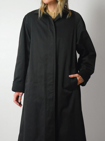 Wool Lined Black Trench Coat