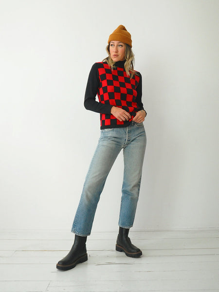 Red Checkerboard Sweater