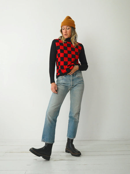 Red Checkerboard Sweater