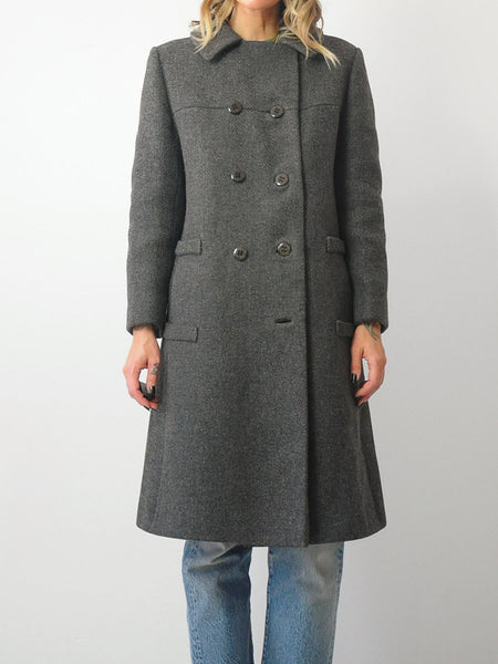 1960's Woven Gray Wool Peacoat