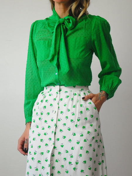 Jaeger Shamrock 2 Piece Skirt Set