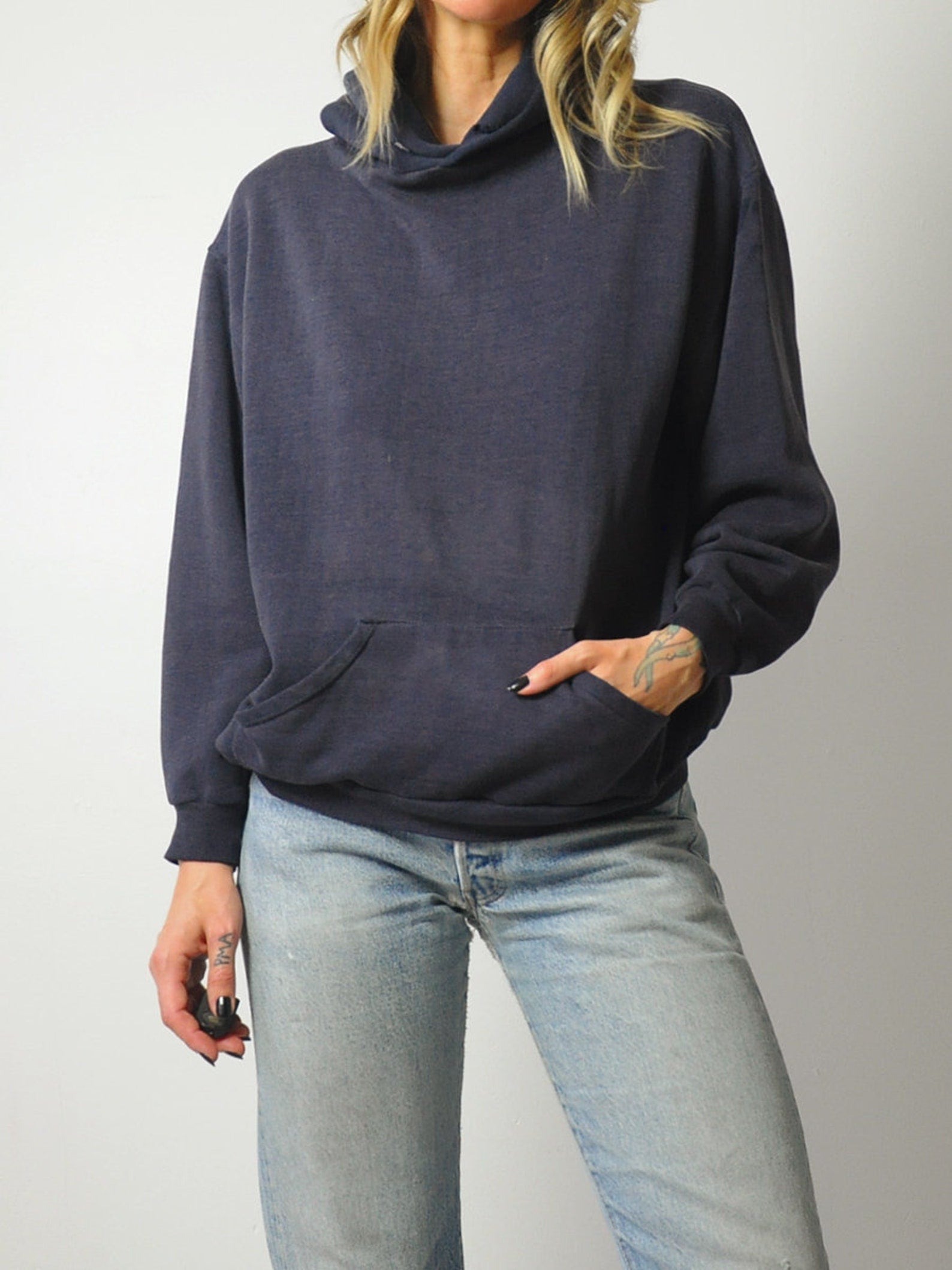 1970's Russell Navy Sunfaded Sweatshirt