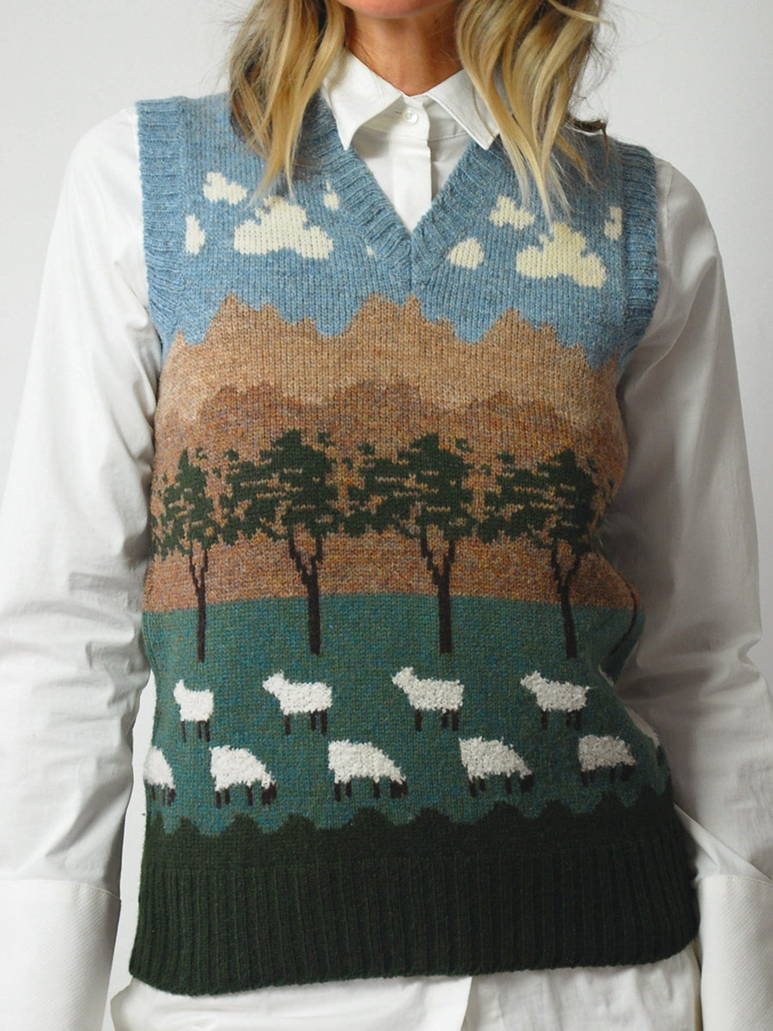 Wool Landscape Sweater Vest