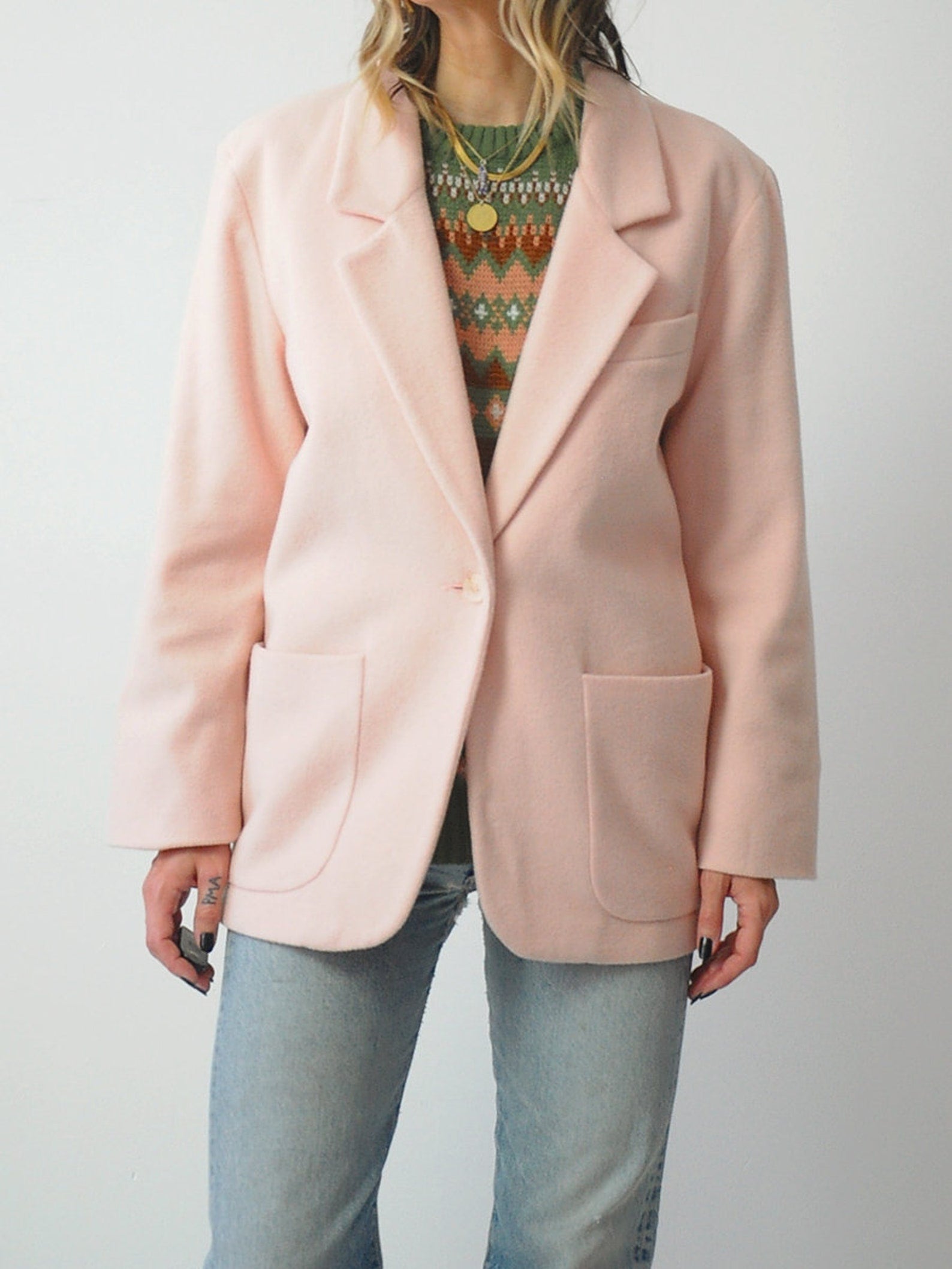 1990's Wool & Cashmere Pink Blazer