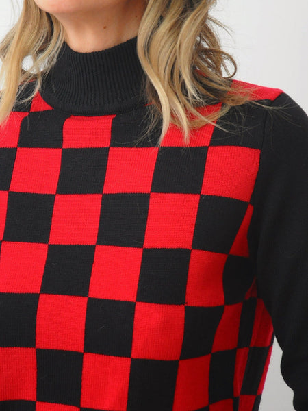 Red Checkerboard Sweater