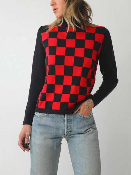 Red Checkerboard Sweater