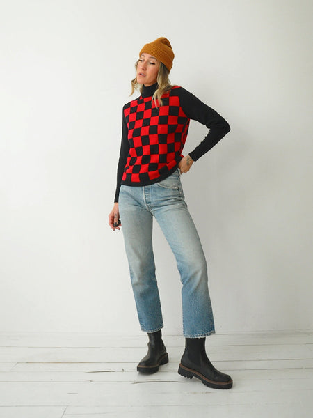 Red Checkerboard Sweater