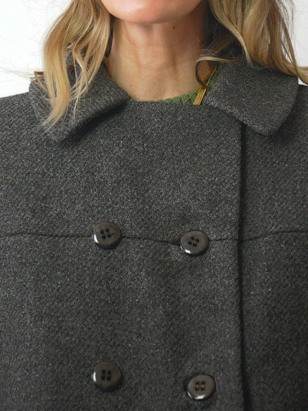 1960's Woven Gray Wool Peacoat