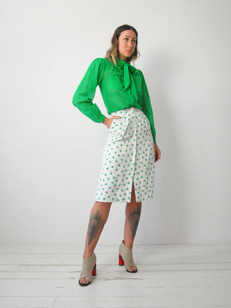 Jaeger Shamrock 2 Piece Skirt Set