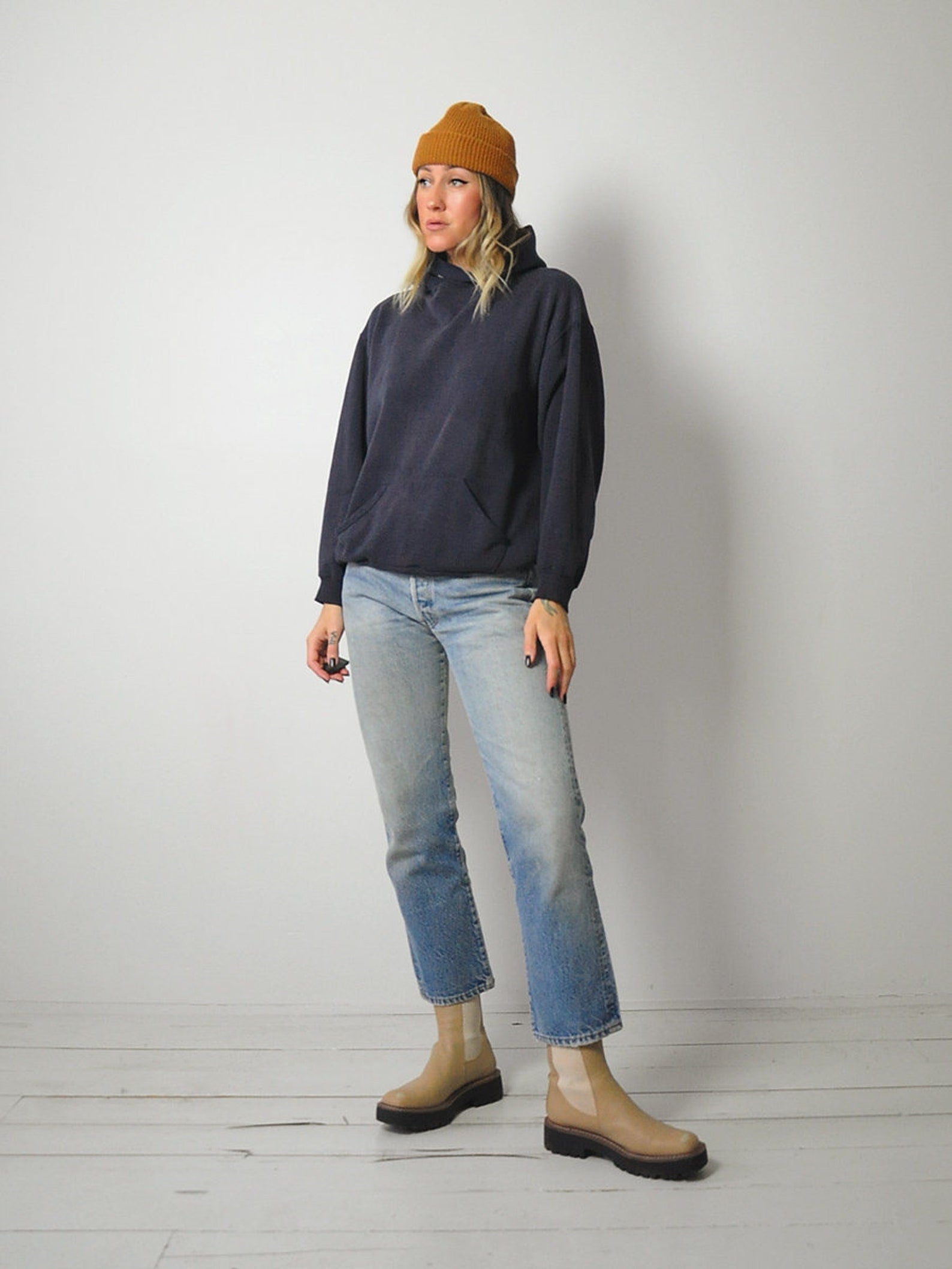 1970's Russell Navy Sunfaded Sweatshirt