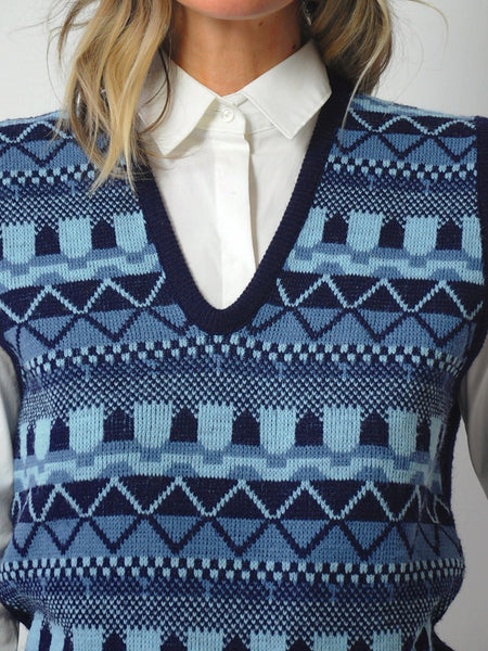 1970's Geo Stripe Sweater Vest