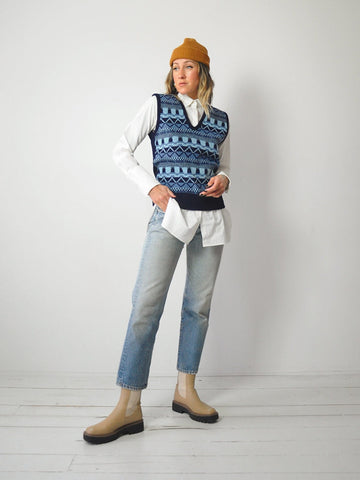 1970's Geo Stripe Sweater Vest