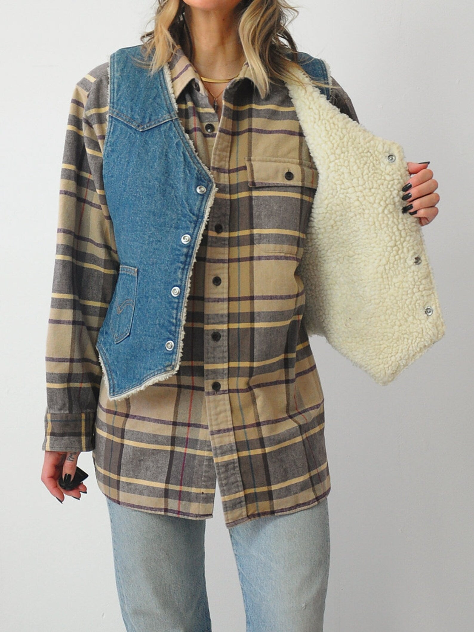 1970's Levi's Sherpa Denim Vest