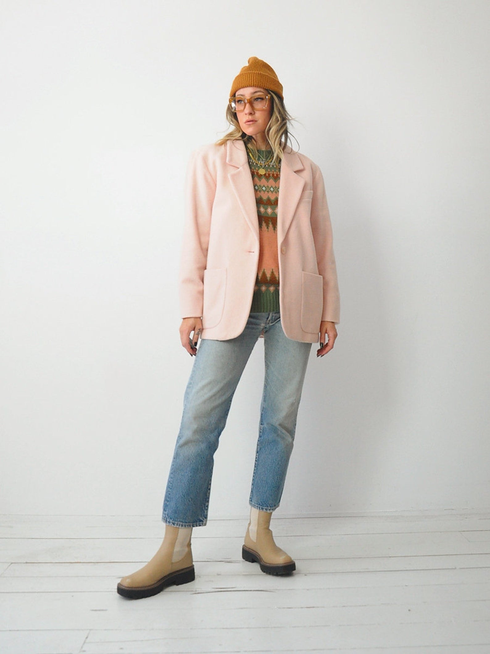 1990's Wool & Cashmere Pink Blazer