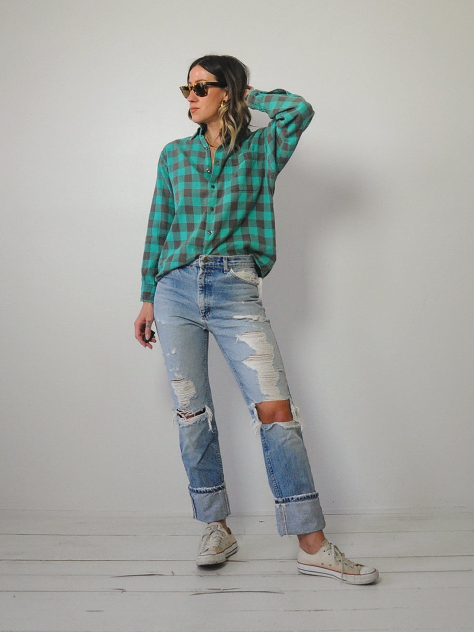 Teal Buffalo Plaid Flannel