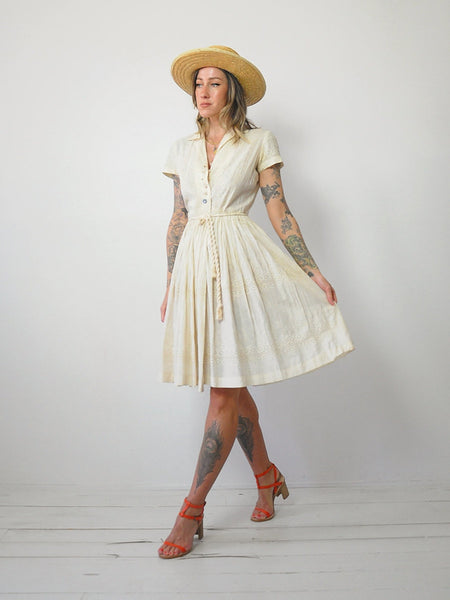 1950's Vanilla Eyelet Lace Dress