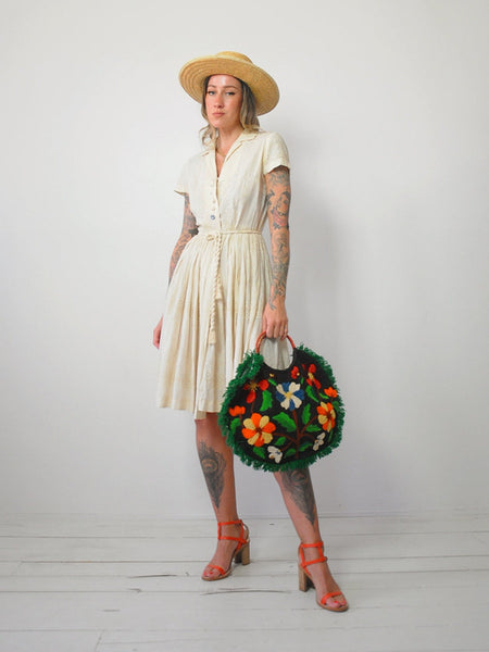 1950's Vanilla Eyelet Lace Dress