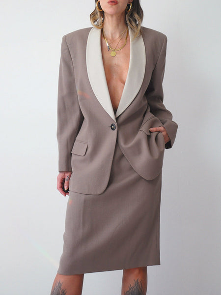 Taupe Christian Dior Power Suit